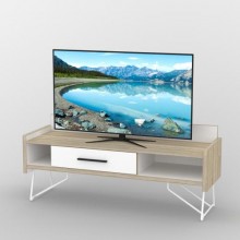 Тумба під телевізор Тиса Мебель ТВ-312 Дуб сонома Білий 66x44x140 см