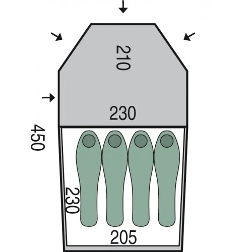 Намет Pinguin Storm 4 450х230х120 см Зелений (1033-PNG 148)