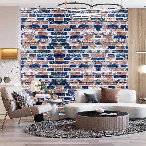 Самоклеюча 3D панель Sticker Wall SW-00001165 Під сіро-синю Катеринославську цеглу 700х770х3мм