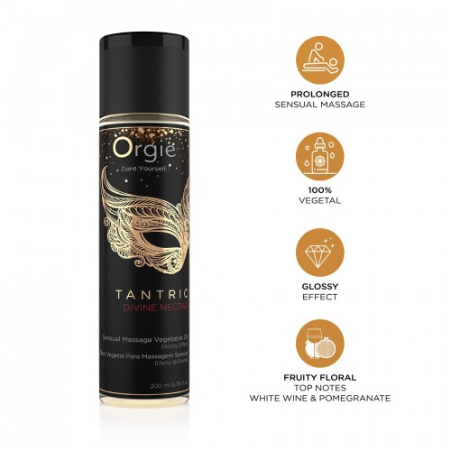 Масажна олія Orgie – Tantric Divine Nectar (200 мл), для тантричного масажу, зволоження Масажна олія Orgie – Tantric Divine Nectar (200 мл), для тантричного масажу, зволоження