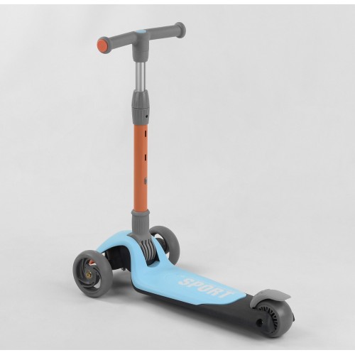 Самокат триколісний Best Scooter складане алюмінієве кермо, 3 колеса PU зі світлом Blue/Orange (102032) Самокат триколісний Best Scooter складане алюмінієве кермо, 3 колеса PU зі світлом Blue/Orange (102032)