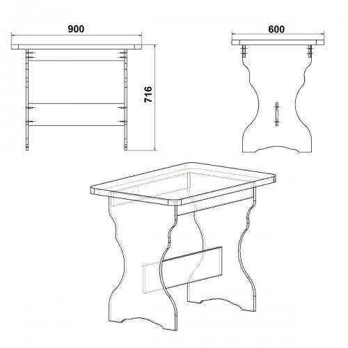 Стіл кухонний Компанит КС 2 Бук Стіл кухонний Компанит КС 2 Бук