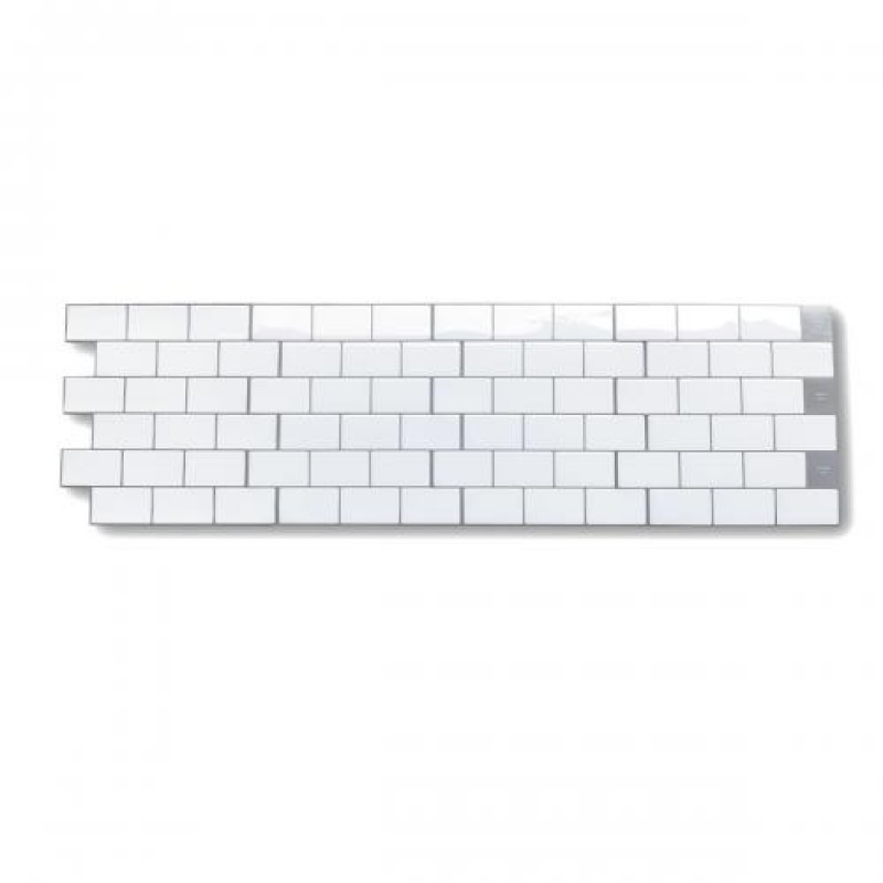 Самоклеюча поліуретанова панель під білу плитку цегла Sticker Wall SW-00001193 305*305*1мм