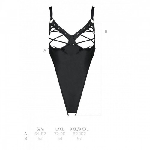 Боді з екошкіри CELINE BODY black XXL/XXXL — Passion: з доступом, відкритий в інтернет супермаркеті PbayMarket!