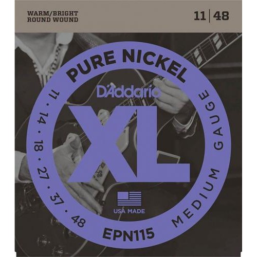 Струни для електрогітари D'Addario EPN115 Pure Nickel Medium Electric Strings 11/48 Струни для електрогітари D'Addario EPN115 Pure Nickel Medium Electric Strings 11/48