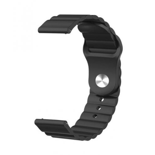 Ремінець BeWatch для Amazfit BIP | Bip Lite | Bip U/Pro/Mini | GTS | GTS 2(E) | GTR 42mm силіконовий 20мм Wave Чорний (1010701) Ремінець BeWatch для Amazfit BIP | Bip Lite | Bip U/Pro/Mini | GTS | GTS 2(E) | GTR 42mm силіконовий 20мм Wave Чорний (1010701)