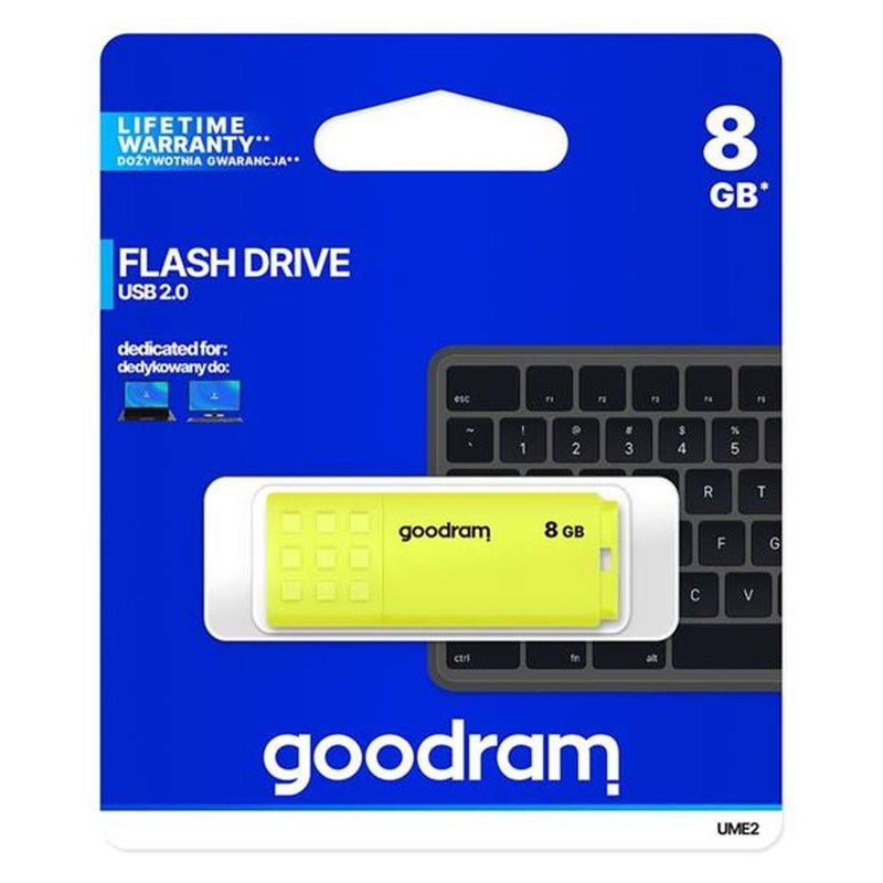 Флеш-накопичувач USB 8GB GOODRAM UME2 Yellow (UME2-0080Y0R11)