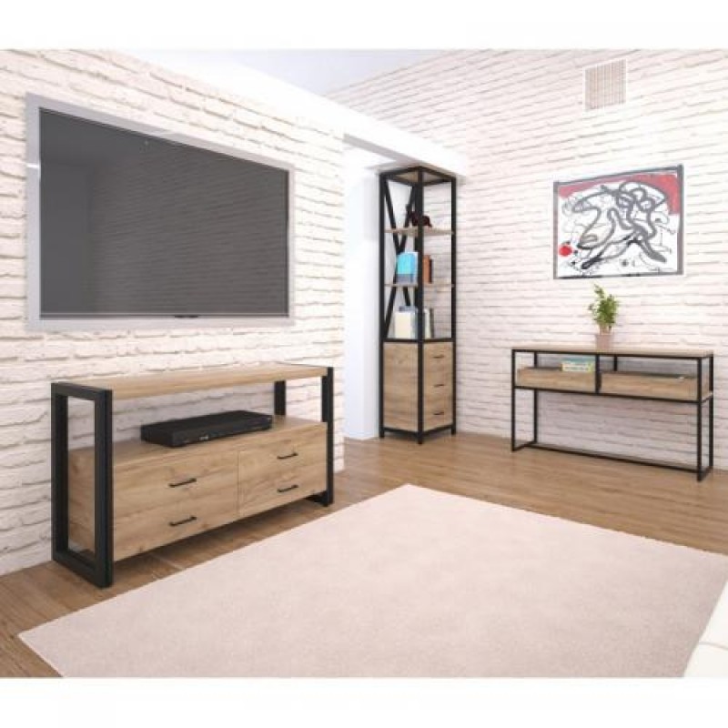 Тумба підставка для TV у стилі Loft NS-2173 650x1200x360 мм Черный
