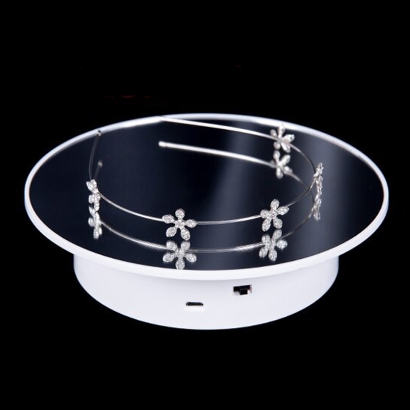 Поворотний стіл для предметної зйомки і 3D фото Heonyirry C366, діаметр 20 см, білий дзеркальний