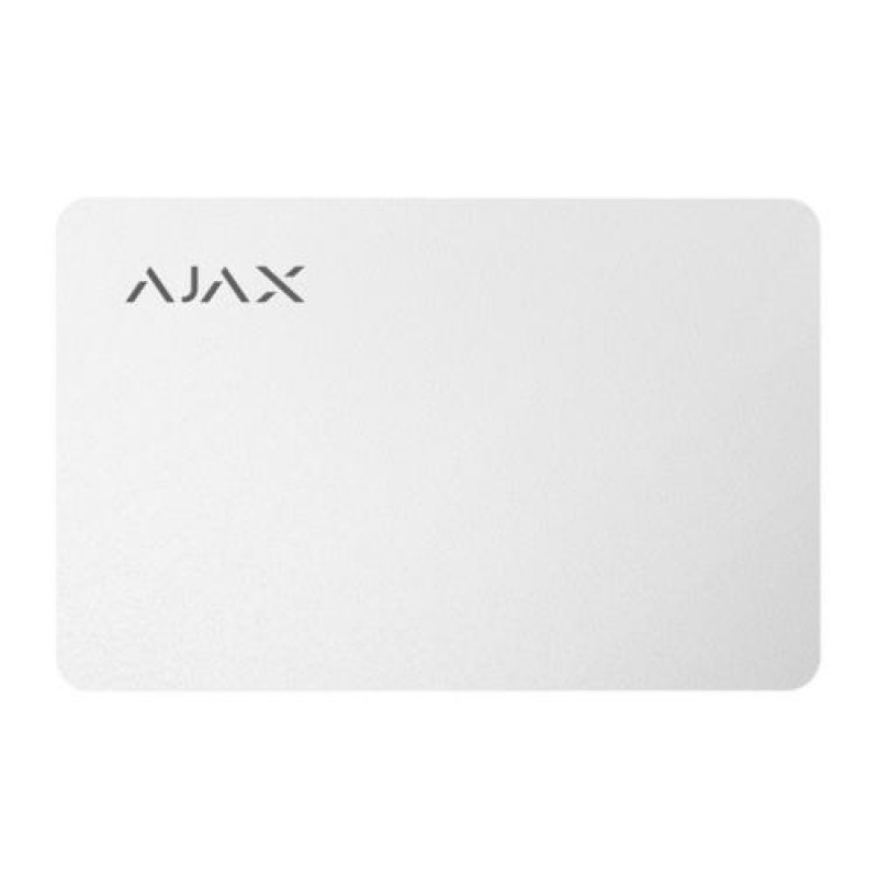 Захищена безконтактна карта Ajax Pass white (комплект 10 шт.) для клавіатури KeyPad Plus