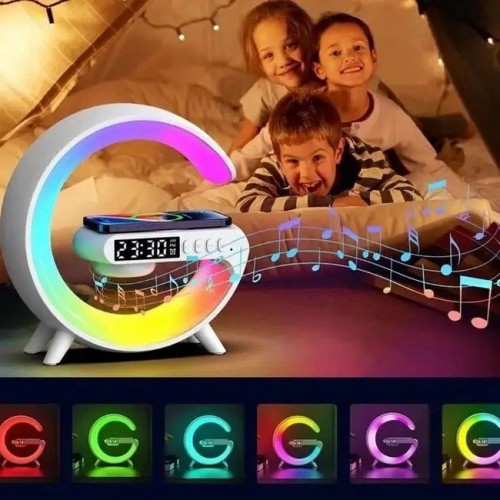 Ночник RGB 3в1 + Bluetooth колонка та бездротова зарядка G63 Smart Small White CNV