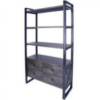 Стелаж для зберігання в стилі Loft NS-1763 1930x1000x550 мм Черный Стелаж для зберігання в стилі Loft NS-1763 1930x1000x550 мм Черный