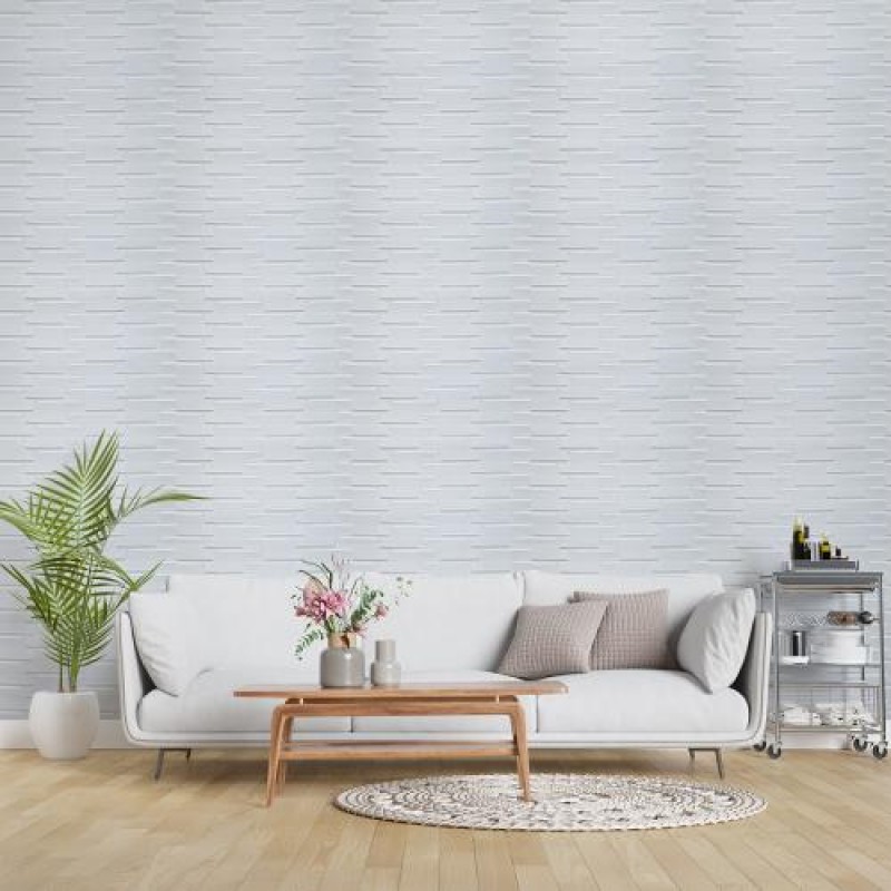 Самоклеюча декоративна 3D панель біла кладка в рулоні 19.6 м 3D Loft 19600x700x5мм