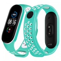 Ремінець Double Color Strap для Xiaomi Mi Band 5/6 Green-White Ремінець Double Color Strap для Xiaomi Mi Band 5/6 Green-White