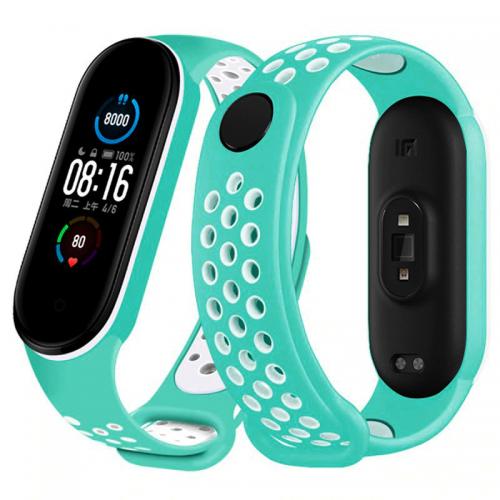 Ремінець Double Color Strap для Xiaomi Mi Band 5/6 Green-White Ремінець Double Color Strap для Xiaomi Mi Band 5/6 Green-White