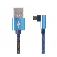 Кабель Cablexpert (CC-USB2J-AMmBML-1M-BL) USB 2.0 - microUSB, преміум, 1м, синій