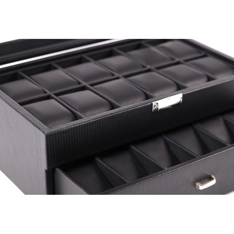 Скринька для зберігання годинників Craft 24PU.CARB.BL Чорний (24PU.CARB.BL)