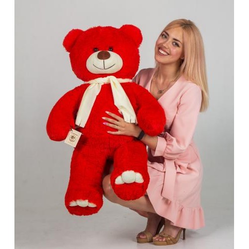 Плюшевий ведмедик Mister Medved з шарфиком Денні 110 см Червоний (148) Плюшевий ведмедик Mister Medved з шарфиком Денні 110 см Червоний (148)