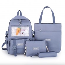 Рюкзак шкільний для дівчинки Hoz Carrot 4 в 1 41х30х14 см Блакитний (SK001645)