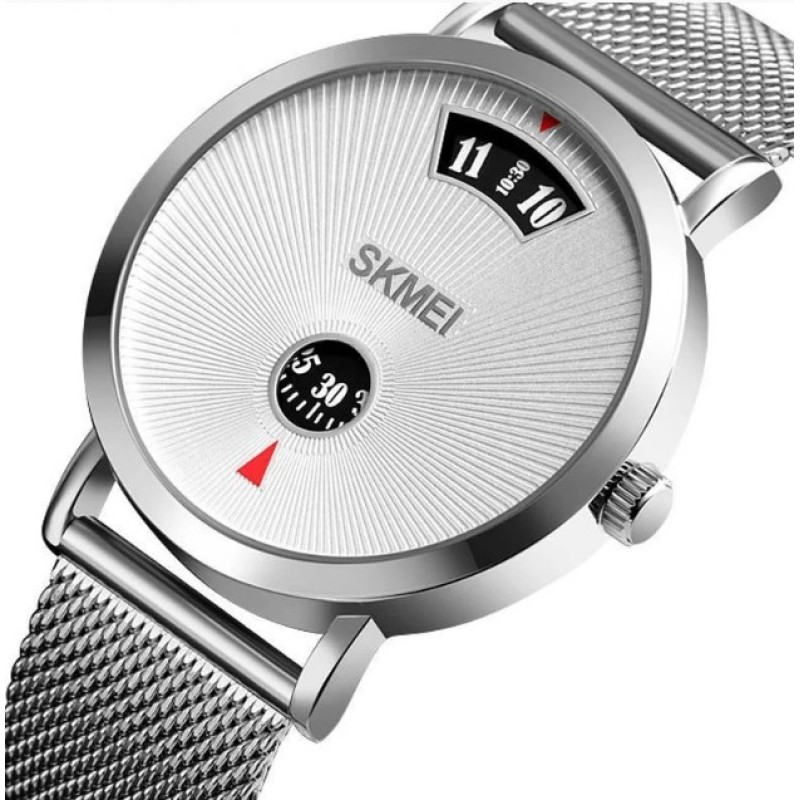 Чоловічий наручний годинник Skmei 1489 Сріблястий