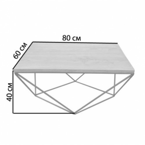 Журнальний столик GoodsMetall у стилі Лофт 800х600х400 ЖС201