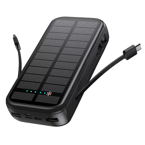 Зарядний пристрій на сонячних батареях No Brand Powerbank 20000 mAh 20W P88S Чорний (2431340144) Зарядний пристрій на сонячних батареях No Brand Powerbank 20000 mAh 20W P88S Чорний (2431340144)