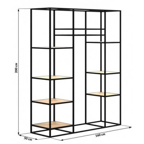Стелаж GoodsMetall у стилі Лофт 2000х1600х500мм СТЖ120 Стелаж GoodsMetall у стилі Лофт 2000х1600х500мм СТЖ120
