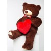 Плюшевий ведмедик з серцем Mister Medved Террі 160 см Бурий (034)