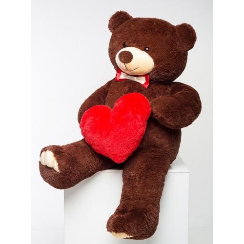 Плюшевий ведмедик з серцем Mister Medved Террі 160 см Бурий (034) Плюшевий ведмедик з серцем Mister Medved Террі 160 см Бурий (034)