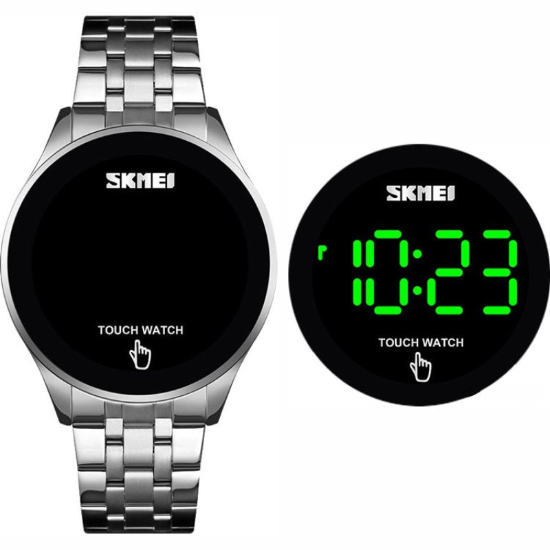 Чоловічий наручний світлодіодний годинник Skmei 1579 light Сріблястий