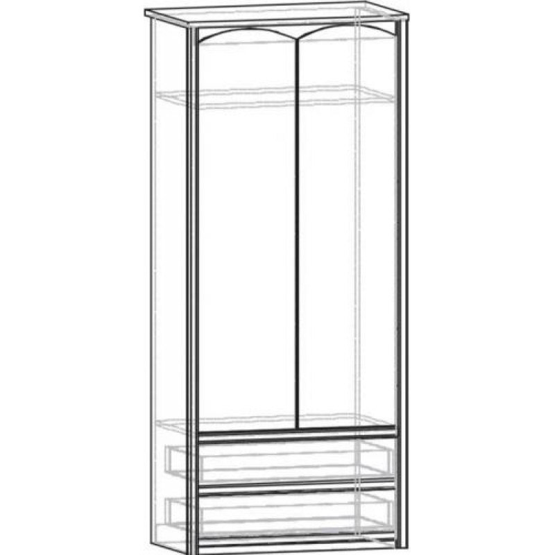 Шафа для речей Меблі Сервіс Валенсія 2Д+2Ш дуб самоа