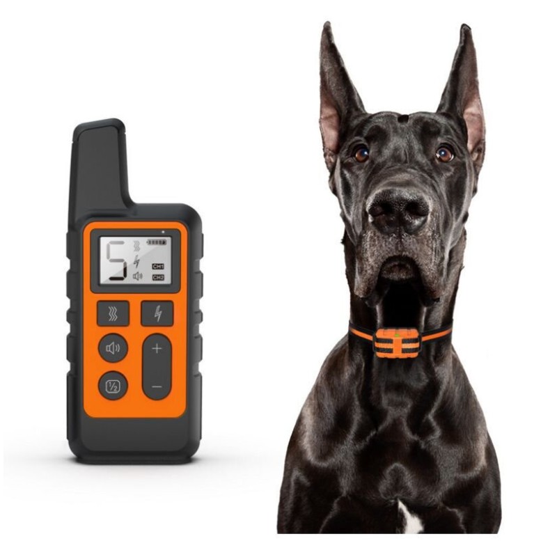 Електронашийник для собак дресирувальний Pet DTC-500 водонепроникний, дальність до 500 метрів, помаранчевий