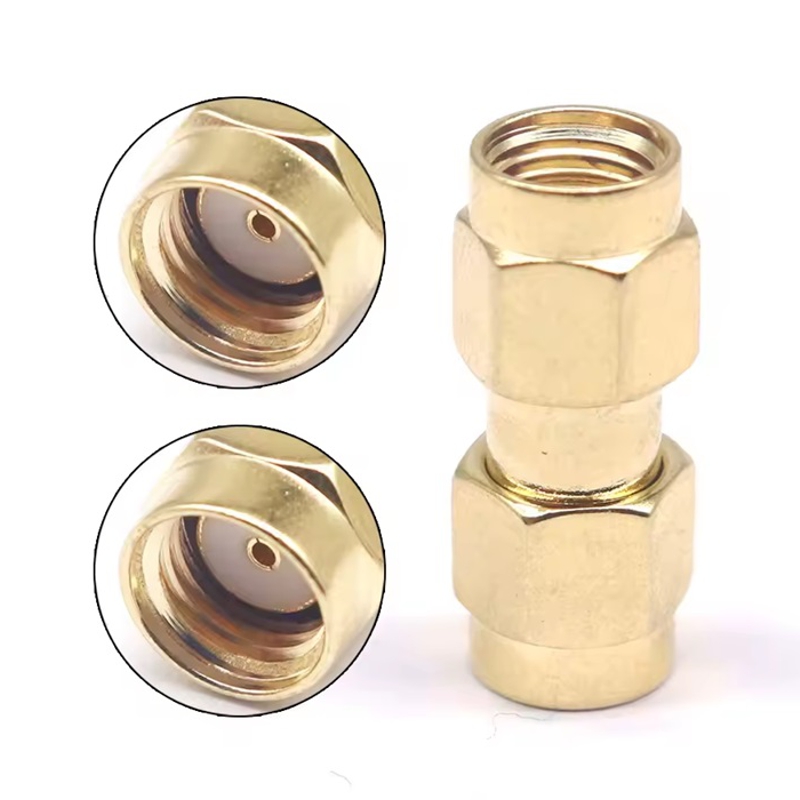 SMA перехідник коннектор з RP-SMA male на RP-SMA male без штирків з 2-х сторін