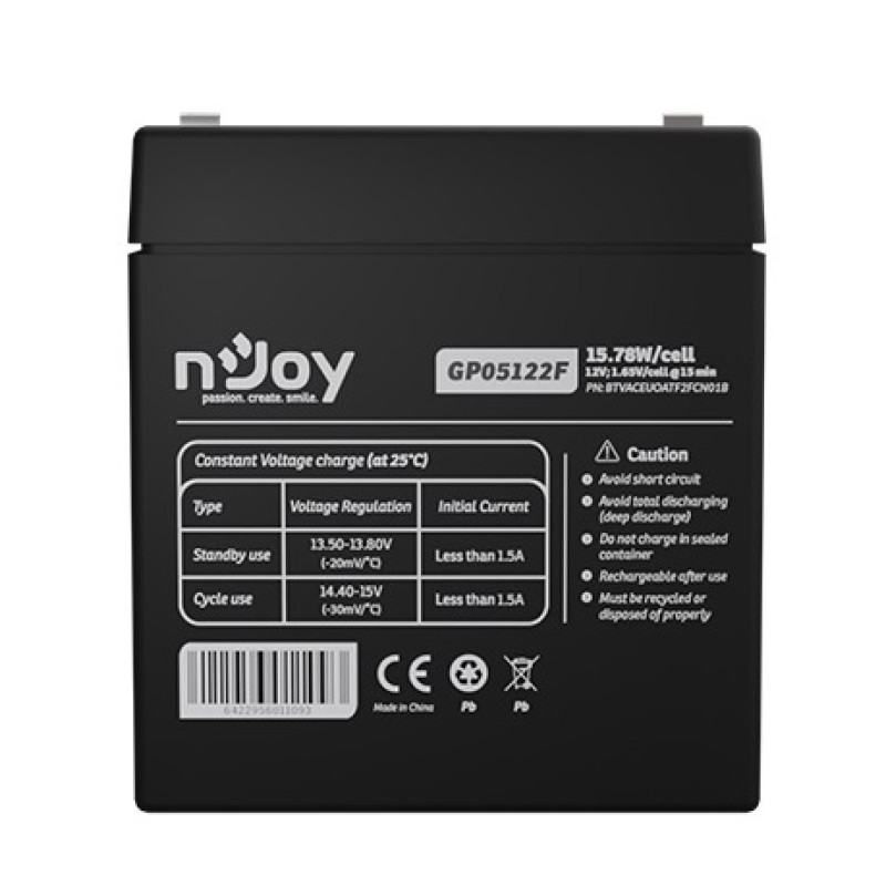Акумуляторна батарея nJoy GP05122F 12V 5AH (BTVACEUOATF2FCN01B)