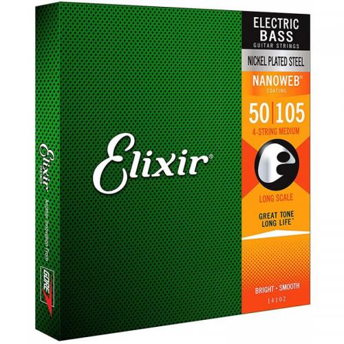 Струни для бас-гітари Elixir 14102 Nanoweb Coated Nickel Plated Steel Heavy 4-String Bass 50/105 Струни для бас-гітари Elixir 14102 Nanoweb Coated Nickel Plated Steel Heavy 4-String Bass 50/105