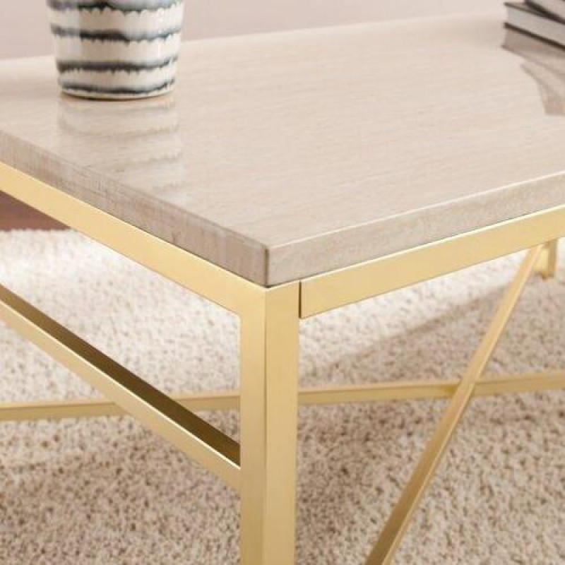 Кавовий журнальний столик у стилі Loft NS-574 530x1100x450 мм Золотой