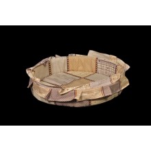 Лежак (лежанка) для котів та собак (з рюшею) Мур-Мяу №2 Бежевий Лежак (лежанка) для котів та собак (з рюшею) Мур-Мяу №2 Бежевий