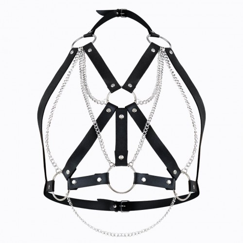 Портупея жіноча Art of Sex - Aiden Leather harness, Чорна L-2XL в інтернет супермаркеті PbayMarket!