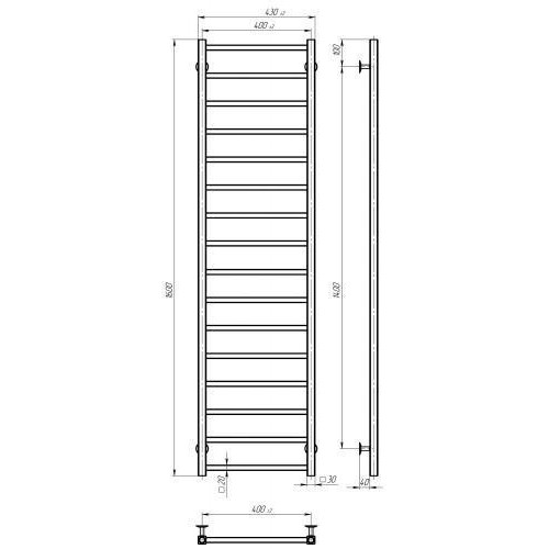 Сушарка електрична Forest П16 400х1600 Deffi Хром JD04 Праве підключення (A.FR.160.40.16.E.C.R.2) в інтернет супермаркеті PbayMarket!