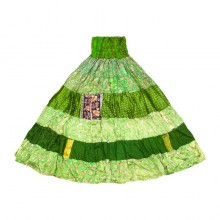 Спідниця-сарафан Karma Літній Шовковий Розмір вільний Відтінки зеленого (24482)