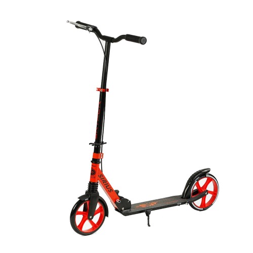 Самокат двоколісний Skyper Sirius колеса PU 200 мм 1 амортизатор ручне гальмо black and red (134357)
