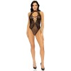 Leg Avenue Net and lace halter bodysuit OS Black в інтернет супермаркеті PbayMarket!