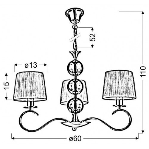 Люстра Candellux Clara 60x110 см Біло-сріблястий (33-21618)