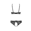 Комплект: бра, трусики з ажурним декором та відкритим кроком Ursula Set black L/XL — Passion в інтернет супермаркеті PbayMarket!