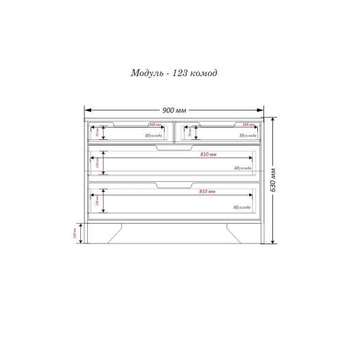 Комод Тиса Мебель Модуль-123 Дуб сонома Графіт 63x40x90 см Комод Тиса Мебель Модуль-123 Дуб сонома Графіт 63x40x90 см