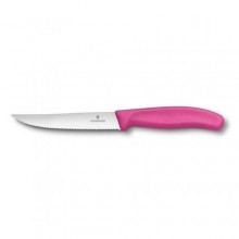 Кухонний ніж Victorinox SwissClassic Gourmet для стейку та піци 120 мм Рожевий (6.7936.12L5)