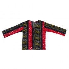 Блуза з довгим рукавом Karma Коттон з люрексом XL Червоно-чорний фон (20212)