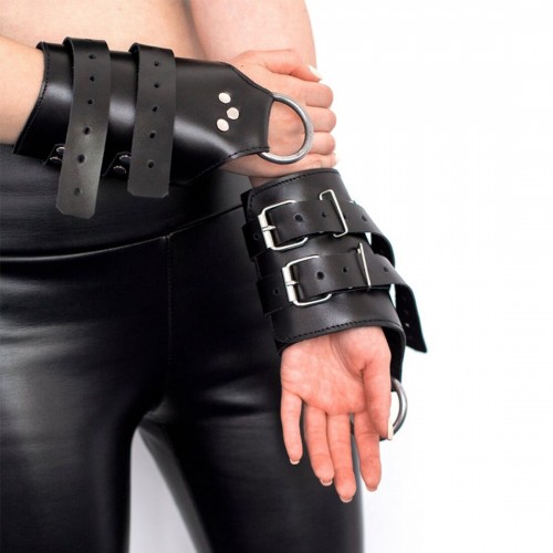 Манжети для підвісу за руки Kinky Hand Cuffs For Suspension з натуральної шкіри, колір чорний в інтернет супермаркеті PbayMarket!