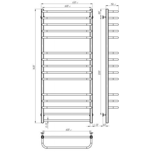 Сушарка електрична Lux П15 600х1400 Deffi Хром JD04 Праве підключення (A.LU.140.60.15.E.C.R.2) в інтернет супермаркеті PbayMarket!