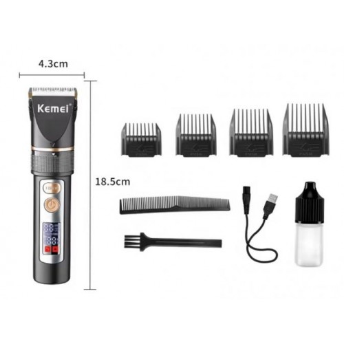 Машинка для стрижки Kemei LFJ-KM-5073 3 насадки Чорний (2390000002) Машинка для стрижки Kemei LFJ-KM-5073 3 насадки Чорний (2390000002)